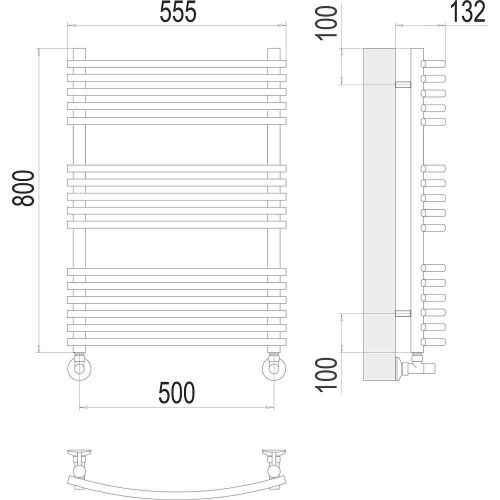 Полотенцесушитель Terminus 4670078530738 56х80 водяной хром - фото 3