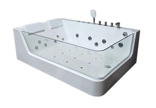 Ванна акриловая гидромассажная Cerutti SPA C-495L 170х120 пристенная прямоугольная с ножками - фото 2