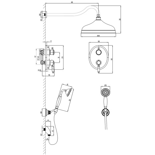 Душевая система LeMark Villa LM4829B уц встраиваемая в стену (повреждена упаковка) - фото 2
