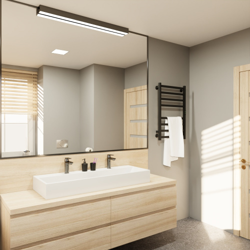 Полотенцесушитель Altasan РондаПроф Ронда3Проф8050ЧМ подвесной 53х81 электрический черный муар - фото 5