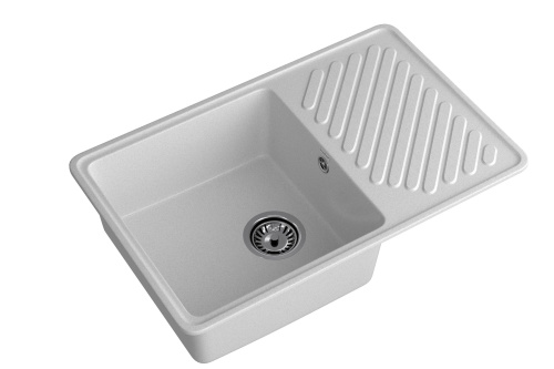 Кухонная мойка Granfest Quarz 52 серый 75х48 цвет серый поверхность матовая - фото 2