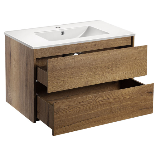 Тумба под раковину Vincea Gio VMC-2G800TO 80х46х50 подвесная цвет коричневый - фото 3