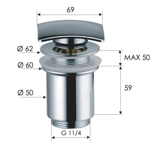 Донный клапан Remer  904SCC114 - фото 2