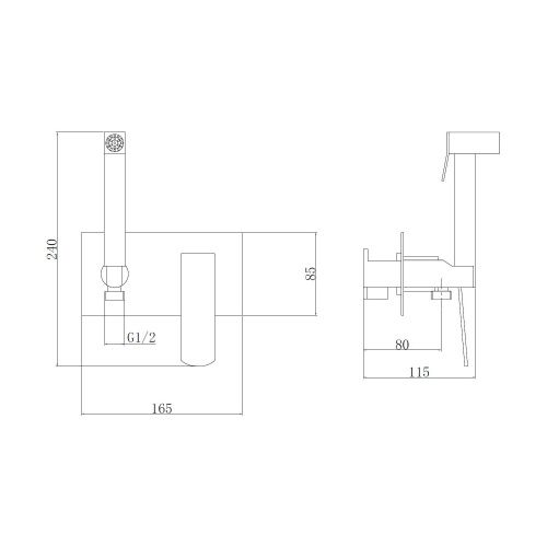 Гигиенический душ со смесителем Haiba HB55548-7 черный - фото 3