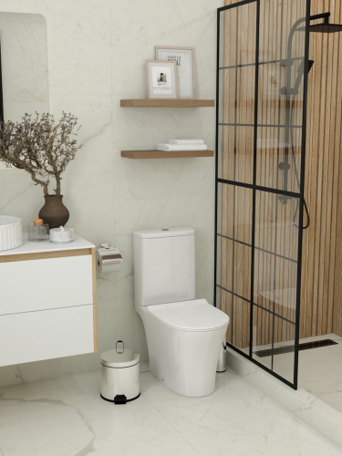 Унитаз напольный с бачком Teymi Ritta T40811 белый с сиденьем микролифт безободковый смыв торнадо - фото 3