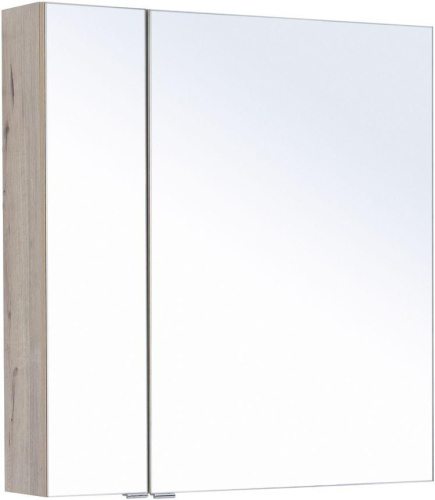 Комплект мебели: тумба с раковиной + зеркало-шкаф Aquanet Алвита New 00274202 81x47x138 подвесной цвет коричневый - фото 4