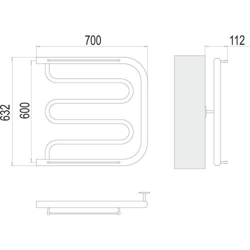 Полотенцесушитель Terminus 4620768881343 70х63 водяной хром - фото 3