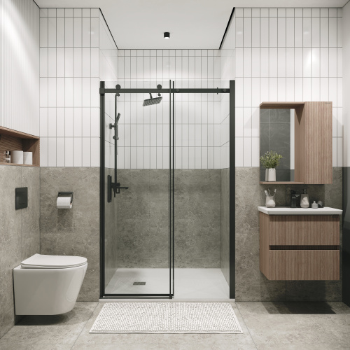 Душевая дверь Grossman Classic 100.K33.04.120.42.00 120х195 стекло прозрачное профиль графит - фото 3