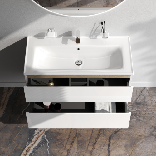 Тумба под раковину Am.Pm X-Joy M85AFHX1002WG 97х45х60 подвесная цвет белый - фото 3