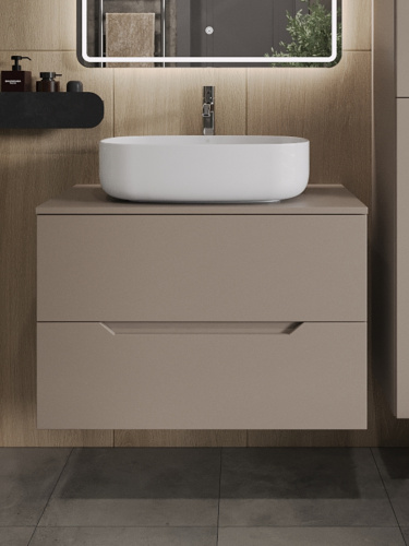 Тумба с раковиной Orange Line Li-80TuLMDF+B07-540W 81х46х69 цвет бежевый - фото 3