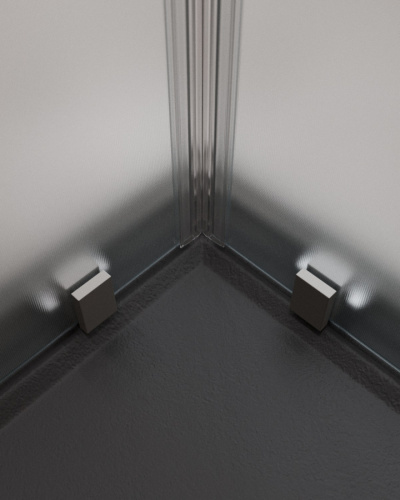 Душевой уголок Cezares MOLVENO MOLVENO-A-2-90-P-GM 90х90 стекло рифленое профиль оружейная сталь без поддона - фото 4