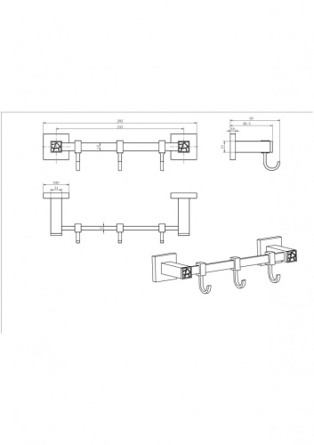 Крючок CeramaLux Venezia 88618-1 - фото 2