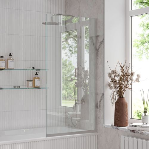 Душевая шторка Reflexion Fix RX14070CСR-09 70x140 стекло прозрачное профиль хром ориентация универсальная - фото 2