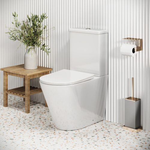 Унитаз напольный с бачком Grossman Color GR-4480S белый глянцевый с сиденьем микролифт безободковый каскадный смыв - фото 5