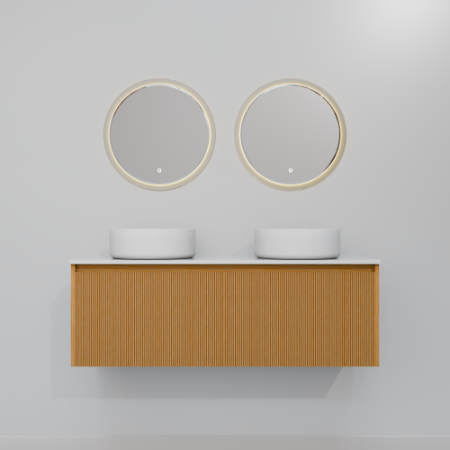 Тумба с раковиной+зеркало Art Decco Elizabeth (Элизабет) AEL12W11D3M0 120x45x40 подвесная цвет белый дуб - фото 4