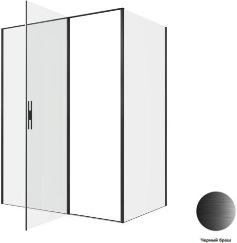 Душевой уголок Allen Brau Priority 3.31039.BBA + 3.31048.BBA 160х100 стекло прозрачное профиль черный без поддона - фото 4