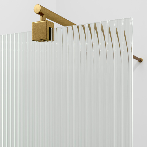 Душевая перегородка WasserKRAFT Rur 30W 30W40BG-FL 120х200 стекло рифленое профиль золото матовое - фото 2