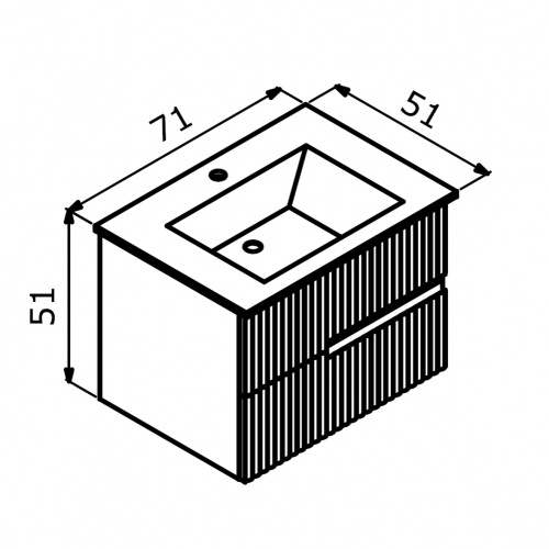 Тумба с раковиной Orka Moonlight 5001496 71х51х51 цвет бежевый матовый - фото 5