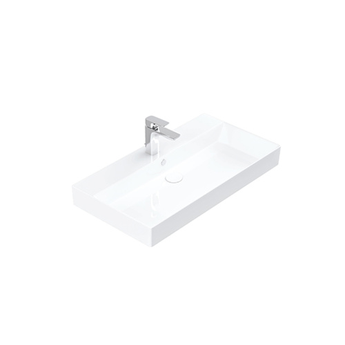 Раковина керамическая Dreja Stance 17085-KL 85х46 подвесная цвет белый 1 отверстие под смеситель - фото 2