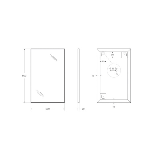 Зеркало в ванную BelBagno SPC-AL-500-800 50х80 цвет серый - фото 5