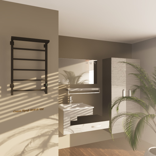 Полотенцесушитель Altasan СкалаПроф СкалаПроф8050ПЧМ подвесной 53х81 электрический черный муар - фото 2