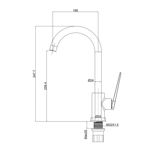 Смеситель для кухни Tokito URAYASU TOK-URA-1013 на раковину хром - фото 4