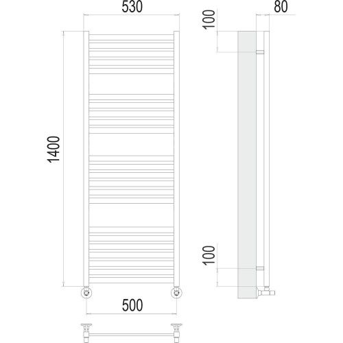 Полотенцесушитель Terminus 4670078530899 53х140 водяной хром - фото 3