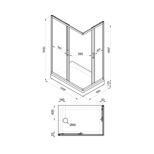 Душевой уголок Тритон Фьюжн Щ0000064851 120х80 стекло прозраное с рисунком профиль белый с поддоном - фото 2
