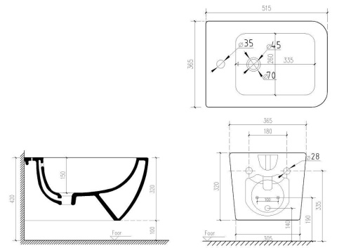 Биде Art&Max AM010BH подвесное - фото 4