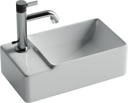 Раковина из сантехнического фарфора Ceramica Nova ELEMENT CN5046 40х22 подвесная цвет белый 1 отверстие под смеситель - фото 2