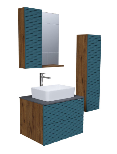 Зеркало-шкаф Grossman Альба 206502 65х17х75 подвесной цвет веллингтон/бриз - фото 2