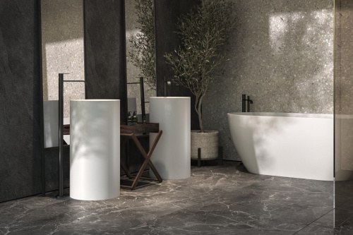 Раковина из искусственного камня Holbi ANDROMEDA 2.02.019.44.4 44х44 напольная цвет серый - фото 3