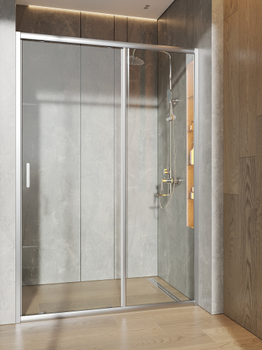 Душевая дверь Orange E02-130TCR 131х190 стекло прозрачное профиль хром глянцевый - фото 5