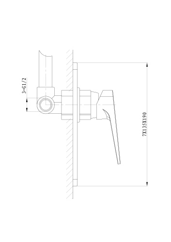 Смеситель для душа Wonzon & Woghand Athens WW-084700-CR встраиваемый в стену хром - фото 2