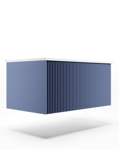 Тумба под раковину La Fenice Terra FNC-01-TER-BG-80 79х45х35 подвесная цвет синий матовый - фото 3