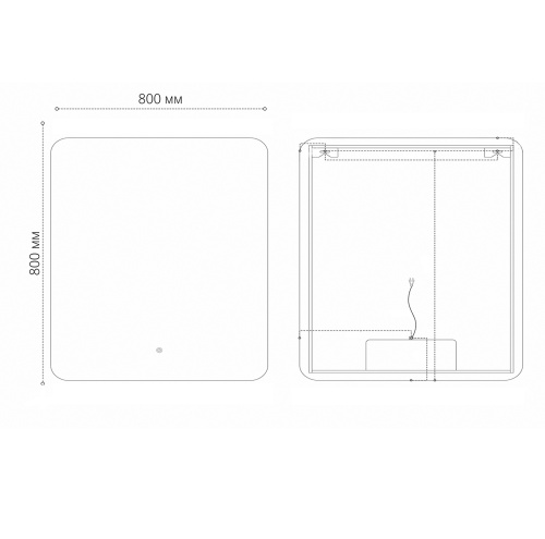 Зеркало в ванную Grossman ELEGANS-норма BLACK 1780802 80х80 цвет Черный - фото 4