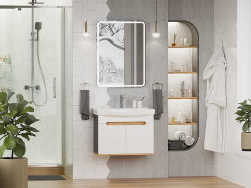 Тумба под раковину Misty Сканди Э-Ска01070-011П 66х35х49 подвесная - фото 5