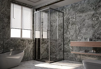 Душевой уголок Veconi Premium Trento PTC20-GR-10090-01-C4 100х90 стекло прозрачное профиль графит без поддона
