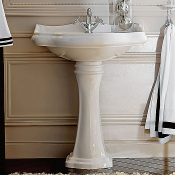 Раковина из сантехнического фарфора Kerasan Retro 104601*1 69х52 подвесная цвет белый 1 отверстие под смеситель