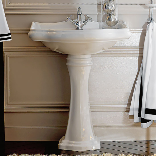 Раковина из сантехнического фарфора Kerasan Retro 104601*1 69х52 подвесная цвет белый 1 отверстие под смеситель