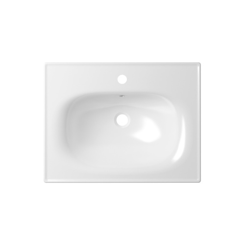 Раковина из сантехнического фарфора Lavinia Boho Bathroom Sink 33312010 60х46 встраиваемая цвет белый глянцевый 1 отверстие под смеситель - фото 4