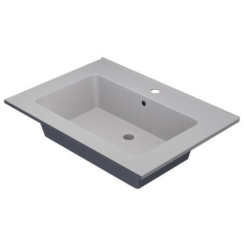 Раковина из искусственного камня Uperwood Parma Quartz 291003001 66х48 полувстраиваемая цвет белый - фото 5