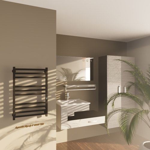 Полотенцесушитель Altasan АрмадаПроф АрмадаПрофР8050ЧМ подвесной 53х81 электрический черный муар - фото 2