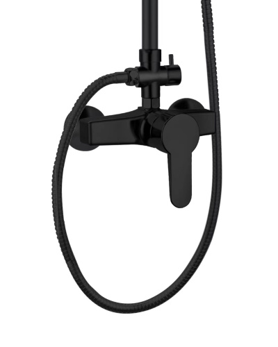 Душевая стойка OneLife P01-912b настенная цвет черный - фото 4