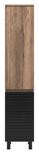 Шкаф-пенал Brevita Dakota DAK-050350-19/02Л 35х34х165 напольный/подвесной цвет черный/коричневый - фото 2