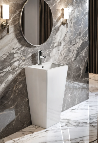 Раковина из сантехнического фарфора Cerutti SPA CT7663 44х38 напольная цвет белый 1 отверстие под смеситель