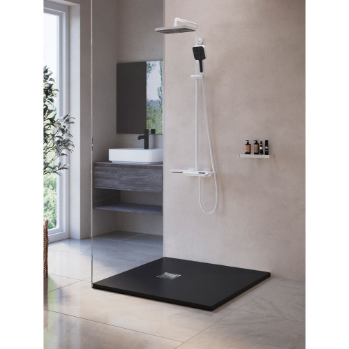 Душевой поддон RGW Stone Tray 16152100-02 100х100 искусственный камень серый без ножек - фото 2