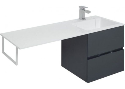 Раковина из искусственного камня Aquanet Фортуна НФ-00014860 120х48 подвесная цвет белый 1 отверстие под смеситель - фото 2