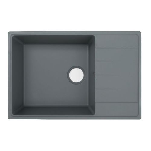 Кухонная мойка Grandex Aqua 600212 76х50 цвет серый поверхность матовая - фото 4