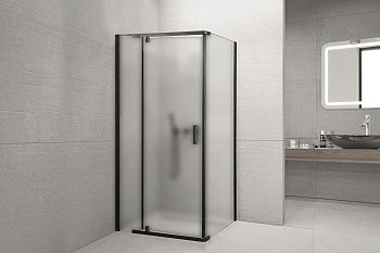 Душевой уголок Royal Bath HPVD RB1090HPVD-C-BL 100х90 стекло матовое профиль черный без поддона